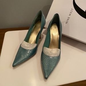 Nine West Turquoise Heels; size 7.5